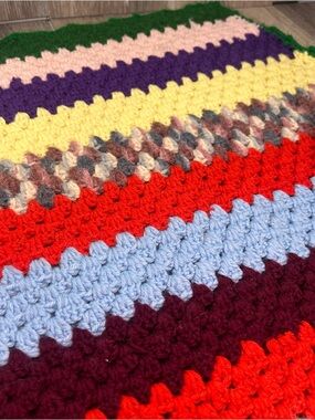 ✨ Handmade C2C Crochet Afghan Blanket | Colorful Boho 42x42 Throw ✨